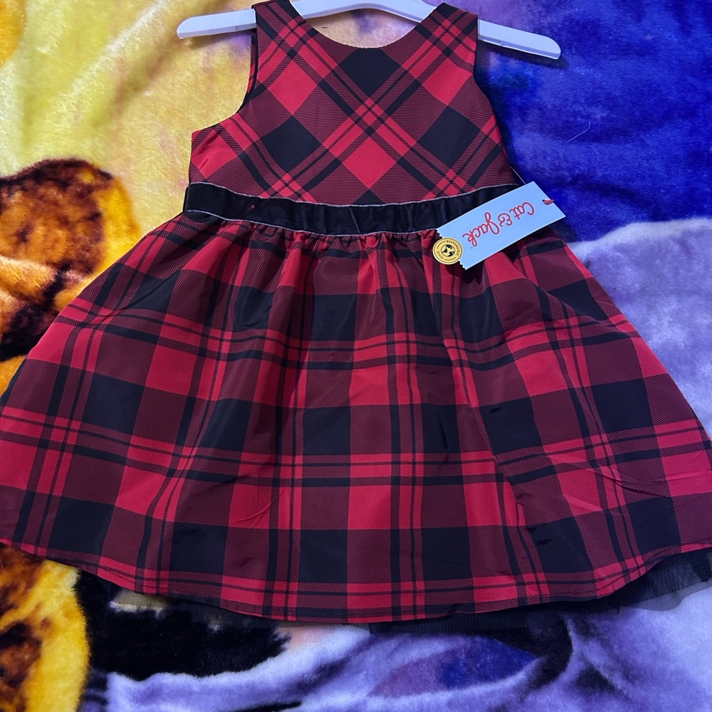 Cat & Jack Red and Black Plaid Dress